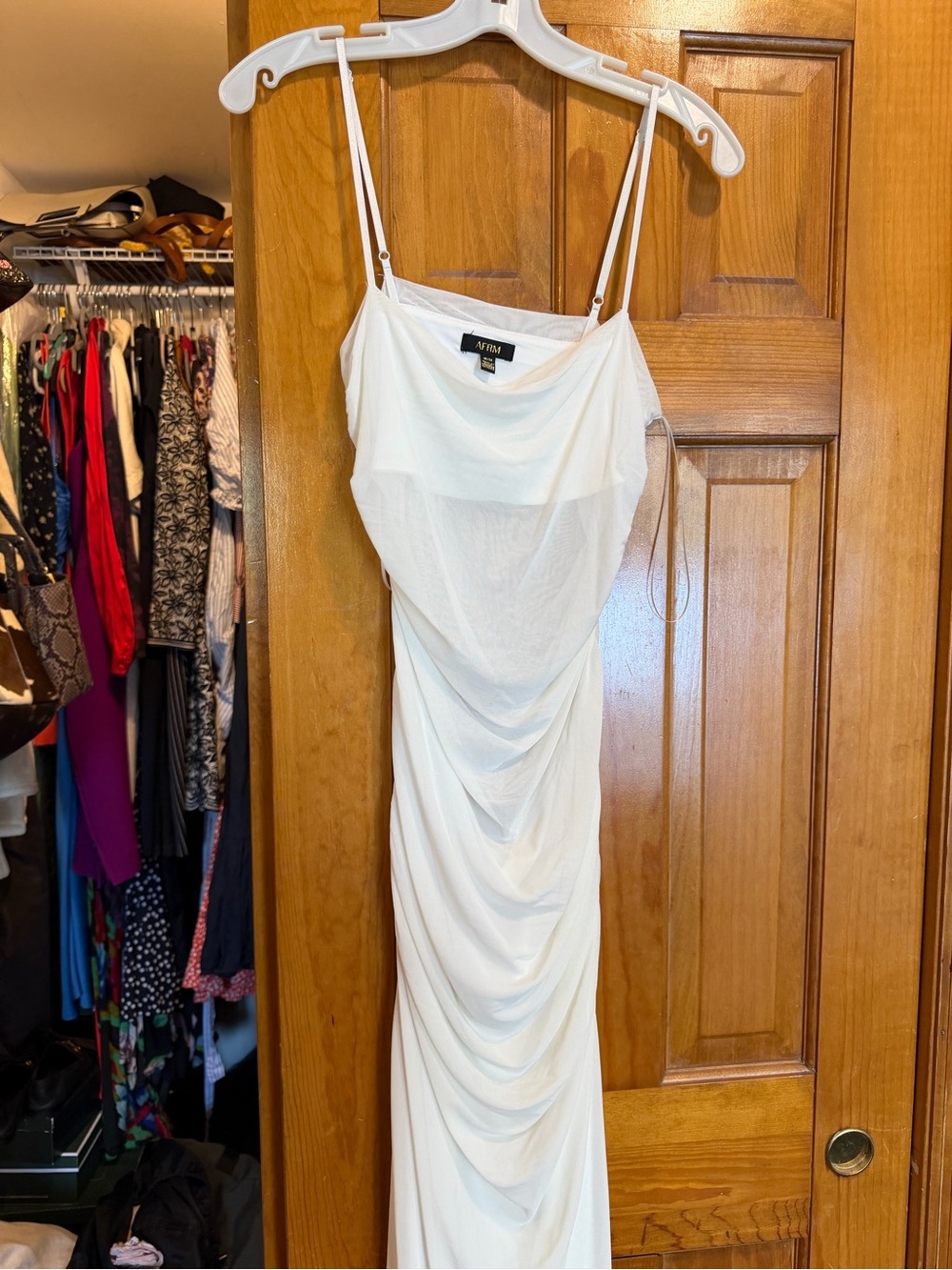 REVOLVE White Spaghetti-Strap Ruched Maxi Dress - Picture 5 of 5